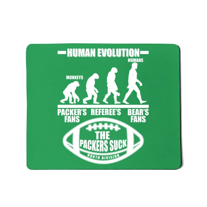 Funny Human Evolution Football Fan Mousepad