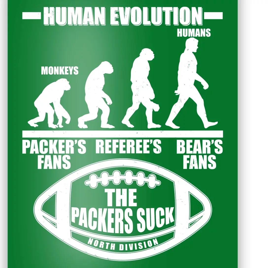 Funny Human Evolution Football Fan Poster