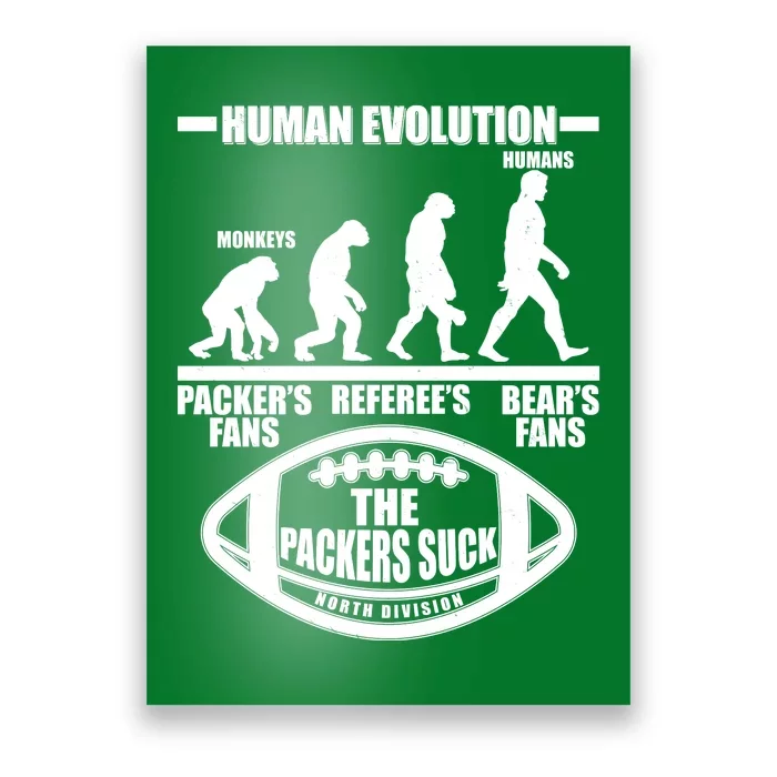 Funny Human Evolution Football Fan Poster