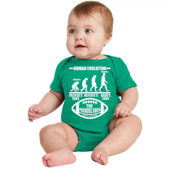 Funny Human Evolution Football Fan Baby Bodysuit