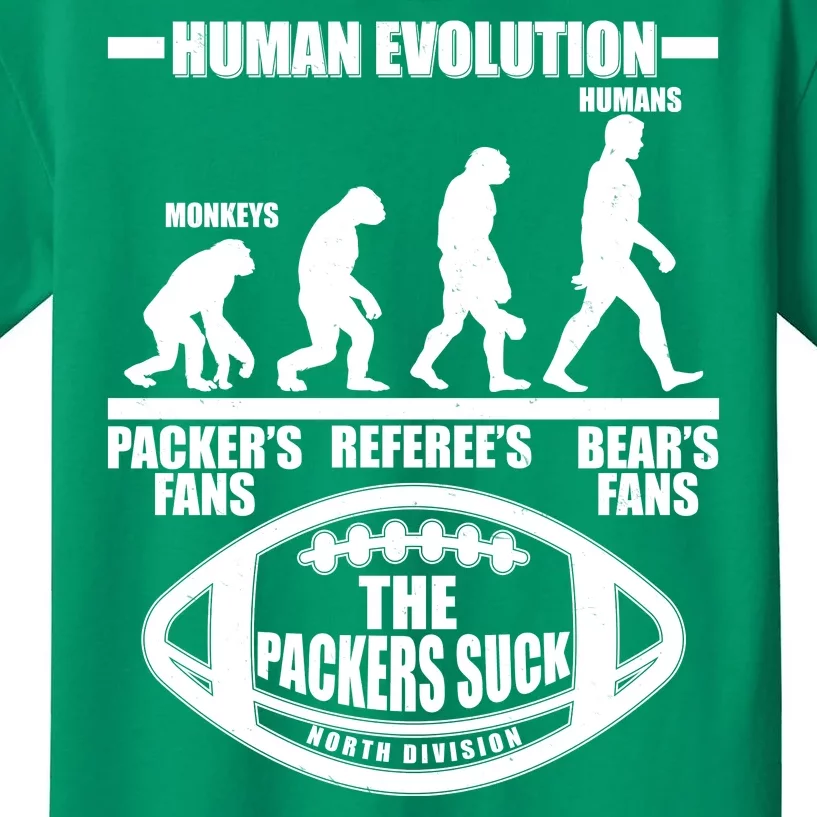 Funny Human Evolution Football Fan Kids T-Shirt