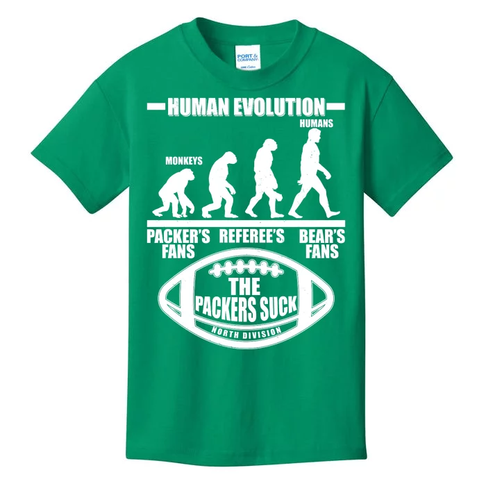 Funny Human Evolution Football Fan Kids T-Shirt