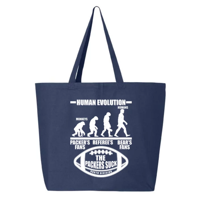 Funny Human Evolution Football Fan 25L Jumbo Tote