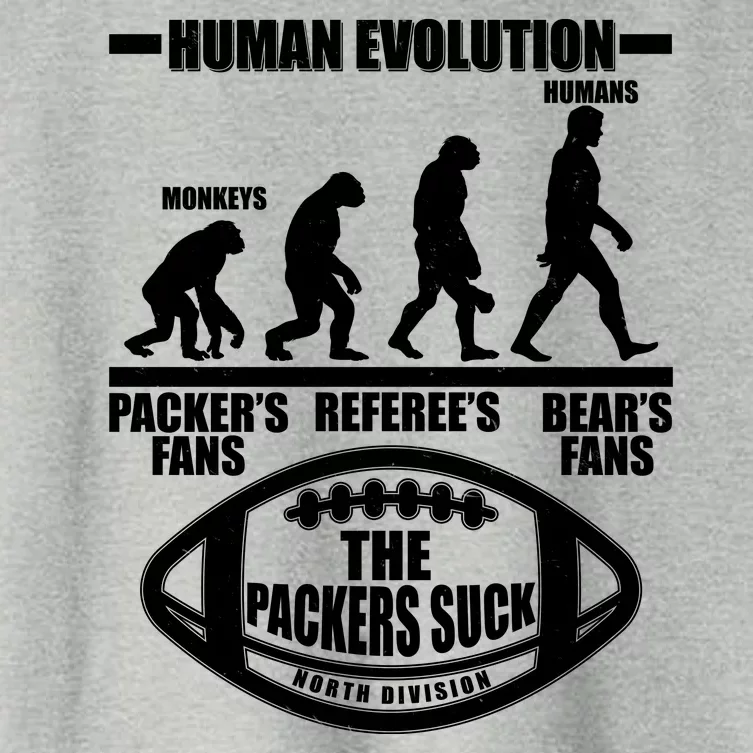 Funny Human Evolution Football Fan Women's Crop Top Tee