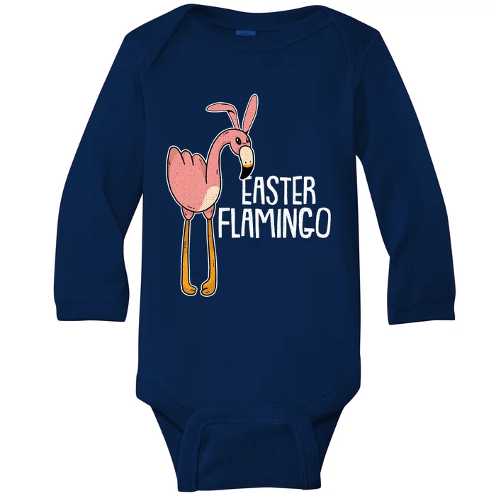 Flamingo Happy Easter Cute Bird Animal Lover Gift Baby Long Sleeve Bodysuit