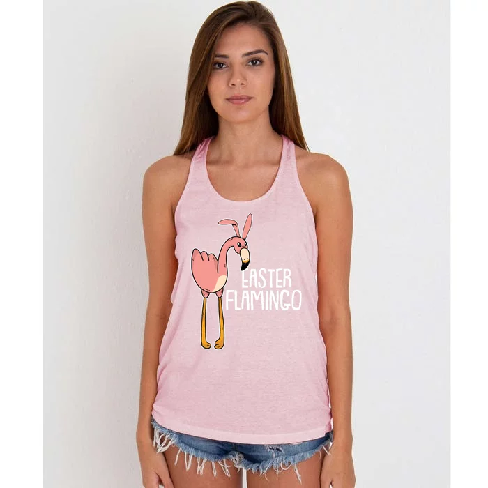 Flamingo Happy Easter Cute Bird Animal Lover Gift Women's Knotted Racerback Tank