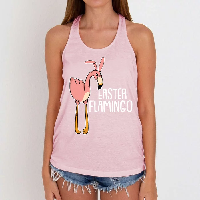 Flamingo Happy Easter Cute Bird Animal Lover Gift Women's Knotted Racerback Tank