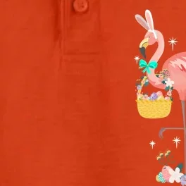 Flamingo Happy Easter Egg Hunt Rabbit Ears Hidden Eggs Cool Gift Dry Zone Grid Performance Polo