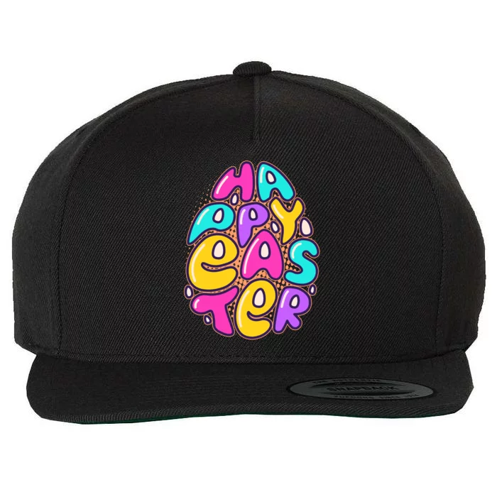 Funny Happy Easter Egg Wool Snapback Cap