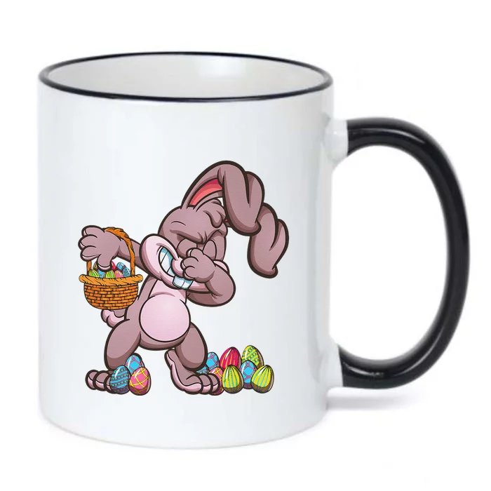 Funny Happy Easter Dabbing Bunny Basket Eggs Black Color Changing Mug