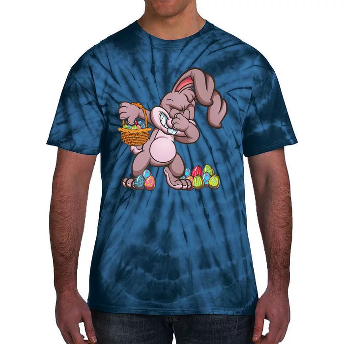 Funny Happy Easter Dabbing Bunny Basket Eggs Tie-Dye T-Shirt