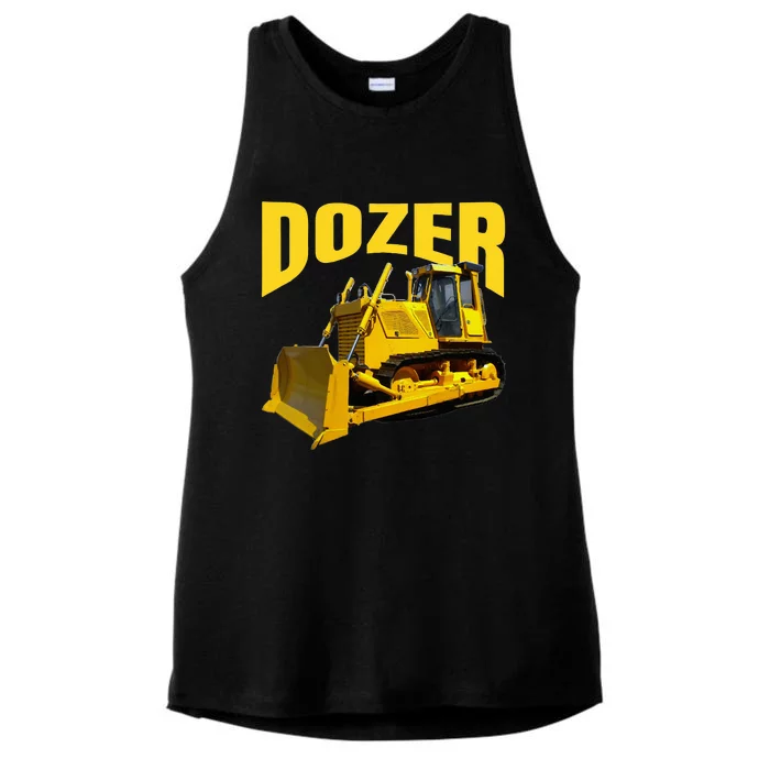 Fun Heavy Equipment Bulldozer Ladies Tri-Blend Wicking Tank