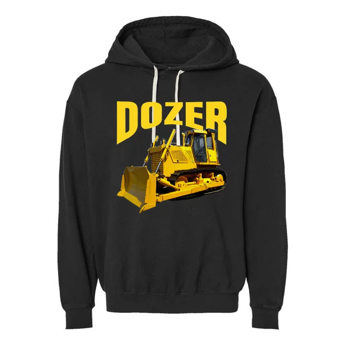 Fun Heavy Equipment Bulldozer Garment-Dyed Fleece Hoodie