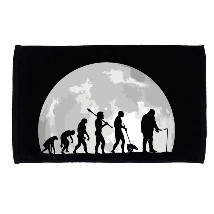 Fisherman Human Evolution Moon Vintage Fishing Microfiber Hand Towel