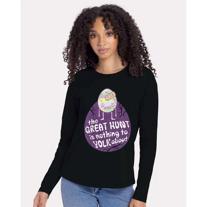 Funny Humorous Easter Egg Hunt Womens Cotton Relaxed Long Sleeve T-Shirt