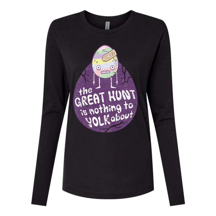 Funny Humorous Easter Egg Hunt Womens Cotton Relaxed Long Sleeve T-Shirt