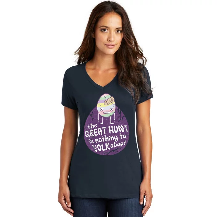 Funny Humorous Easter Egg Hunt Women's V-Neck T-Shirt