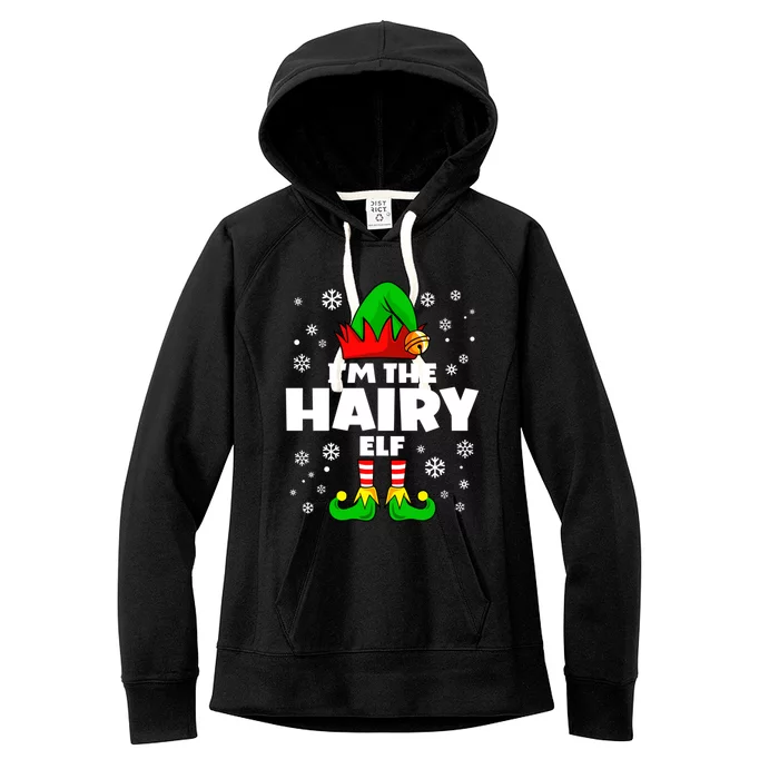 Funny Hairy Elf Family Matching Group Happy Christmas Cute Gift Women's Fleece Hoodie