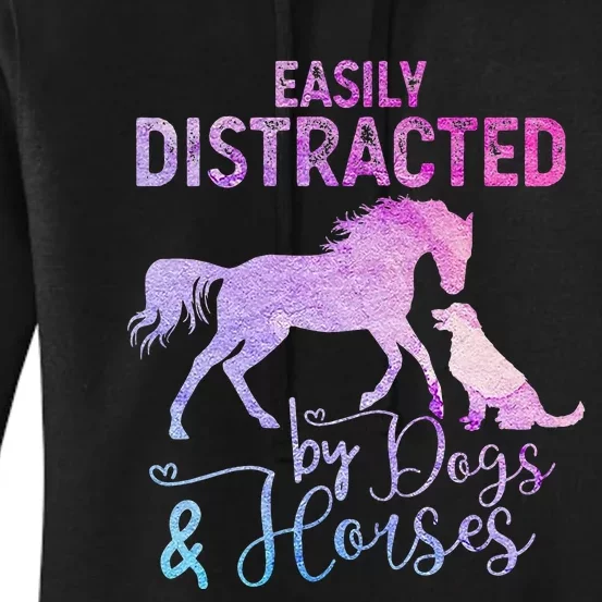 Funny Horse  Easily Distracted Women's Pullover Hoodie