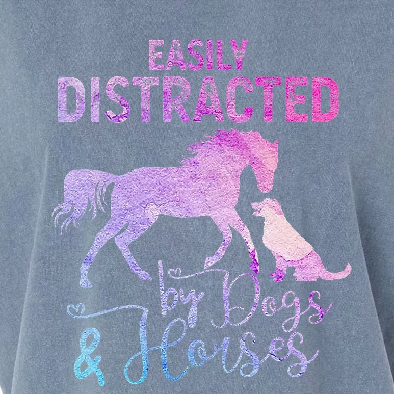 Funny Horse  Easily Distracted Garment-Dyed Women's Muscle Tee