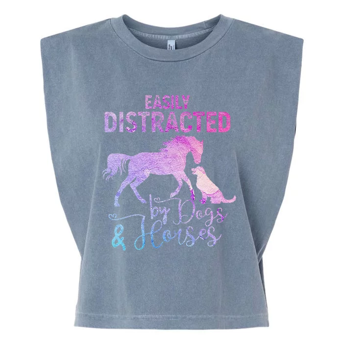 Funny Horse  Easily Distracted Garment-Dyed Women's Muscle Tee