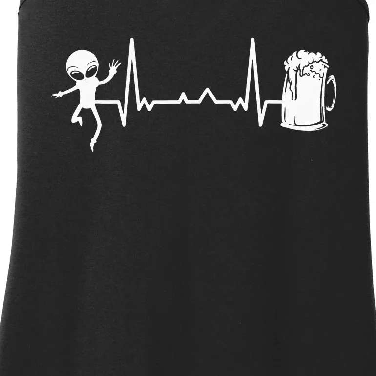 funny Heartbeat EKG Extraterrestrial Alien Ladies Essential Tank