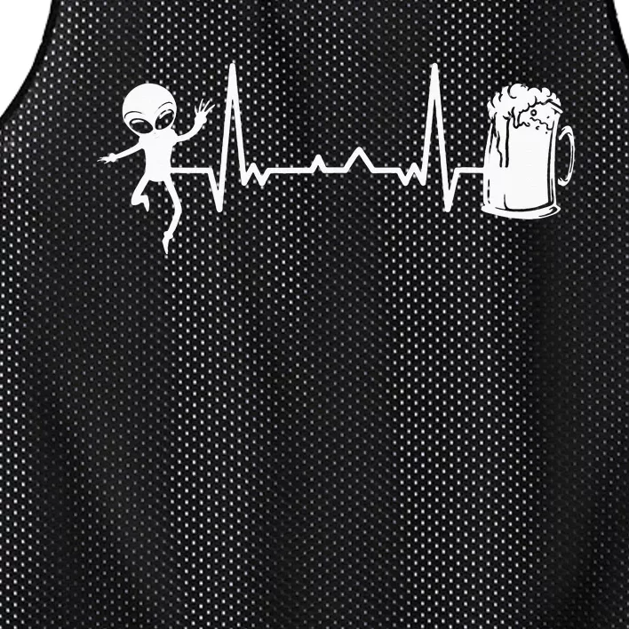 funny Heartbeat EKG Extraterrestrial Alien Mesh Reversible Basketball Jersey Tank