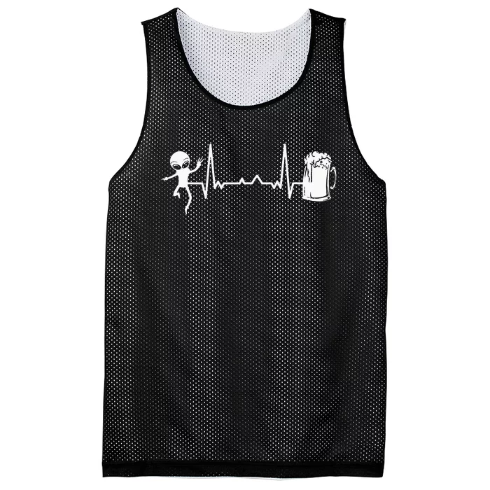 funny Heartbeat EKG Extraterrestrial Alien Mesh Reversible Basketball Jersey Tank