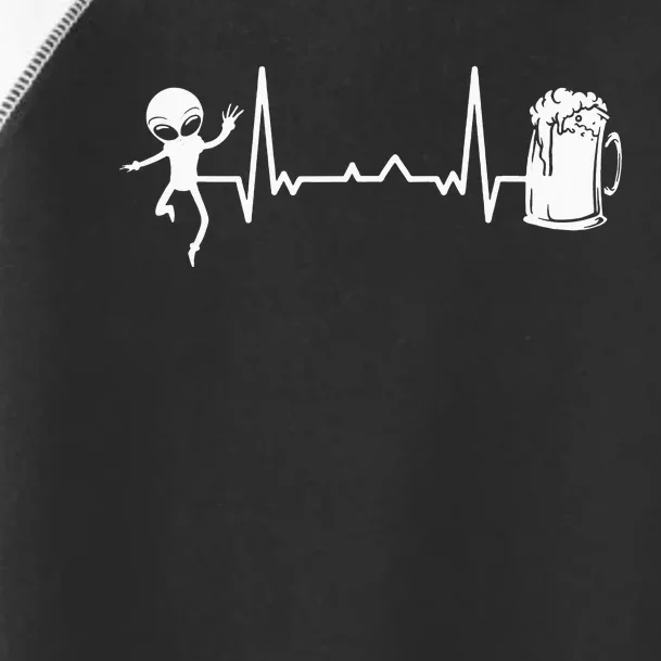 funny Heartbeat EKG Extraterrestrial Alien Toddler Fine Jersey T-Shirt