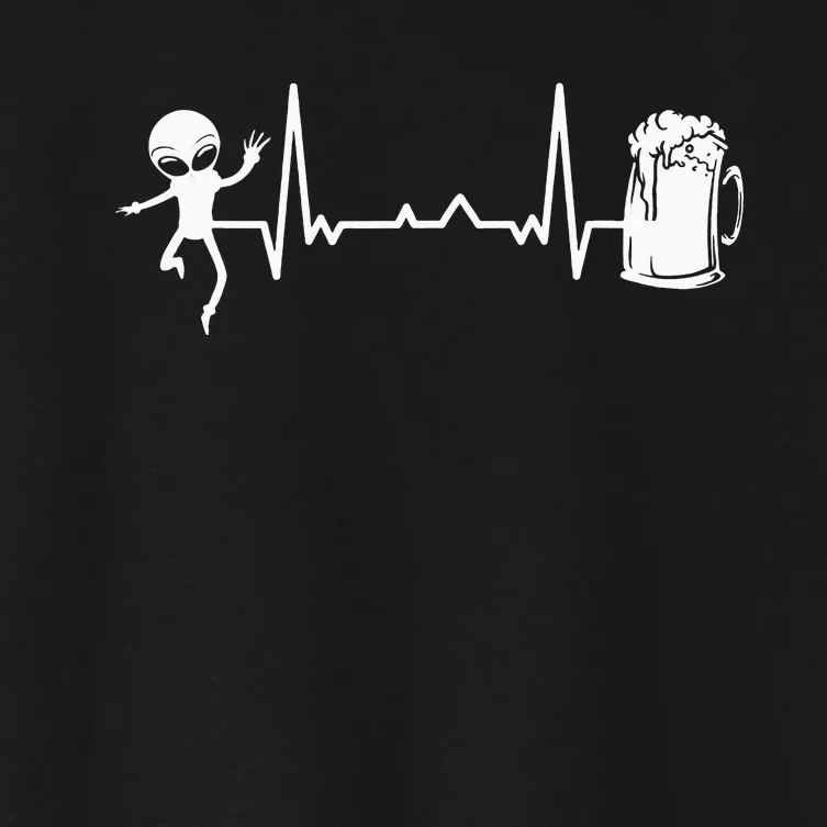 funny Heartbeat EKG Extraterrestrial Alien Women's Crop Top Tee