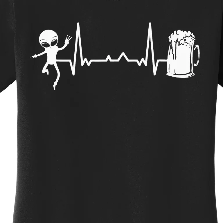 funny Heartbeat EKG Extraterrestrial Alien Women's T-Shirt