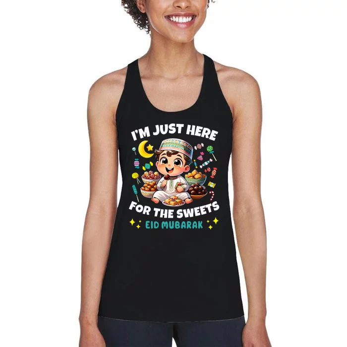 Funny Happy Eid Al Fitr Eid Al Adha Sweets Women's Racerback Tank