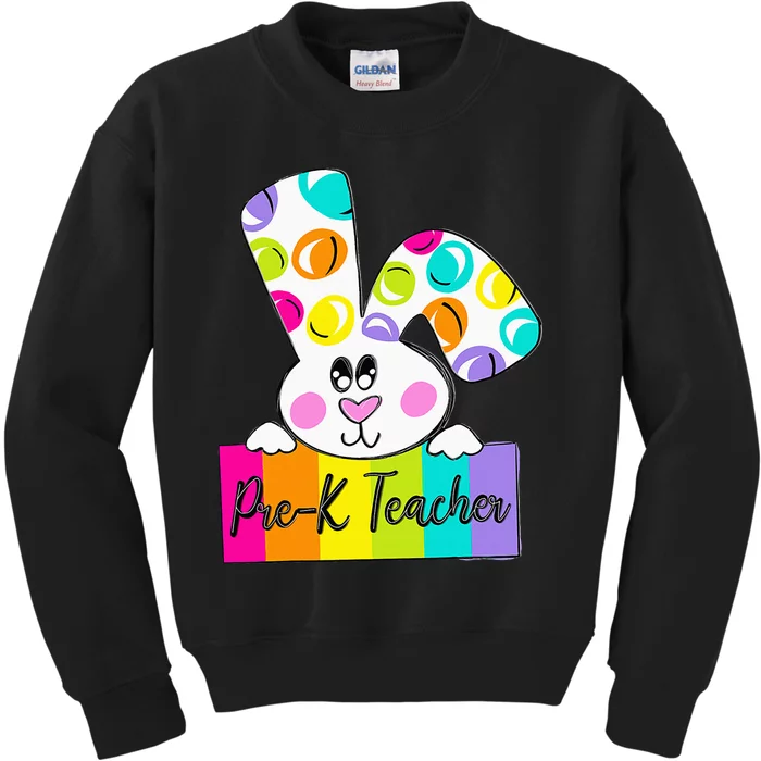 funny Happy Easter Day Bunny Pre-K Teacher Kids Sweatshirt