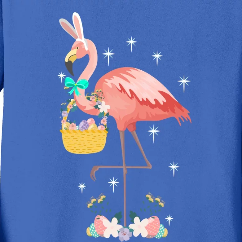 Flamingo Happy Easter Egg Hunt Rabbit Ears Hidden Eggs Gift Kids Long Sleeve Shirt