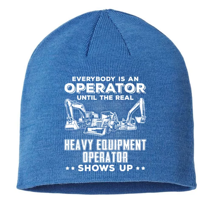 Funny Heavy Equipt Excavator Bulldozer Backhoe Operator Gift 8 1/2in Sustainable Knit Beanie