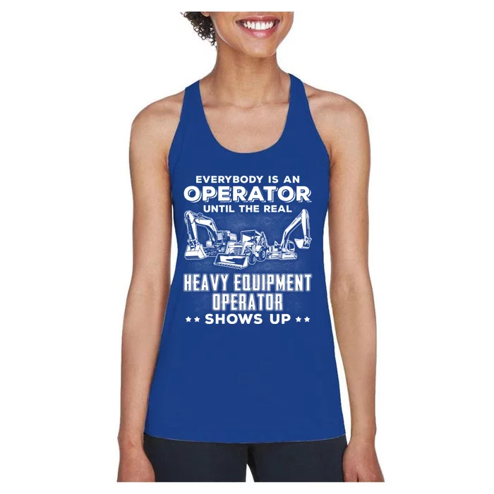 Funny Heavy Equipt Excavator Bulldozer Backhoe Operator Gift Women's Racerback Tank