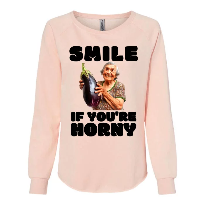 Funny Horny Eggplant Old Lady Inappropriate Embarrassing Womens California Wash Sweatshirt