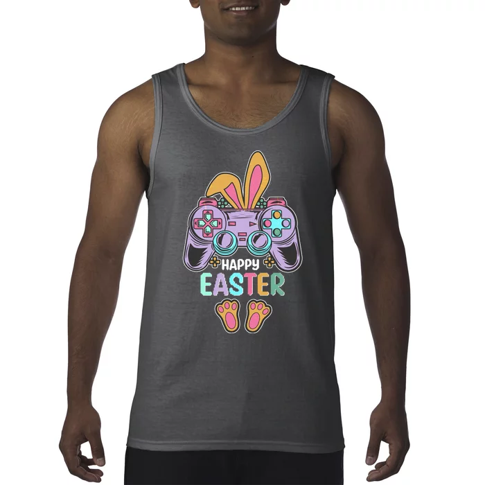 Funny Happy Easter Gamer Bunny Rabbit Controller Tank Top