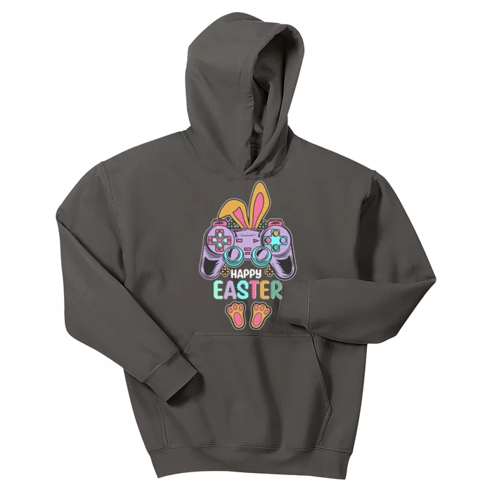 Funny Happy Easter Gamer Bunny Rabbit Controller Kids Hoodie