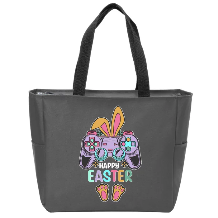 Funny Happy Easter Gamer Bunny Rabbit Controller Zip Tote Bag