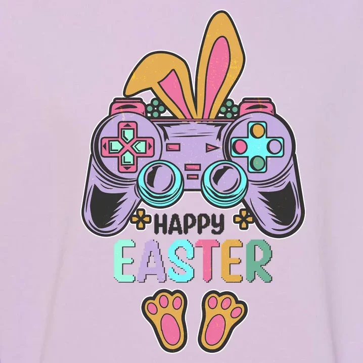 Funny Happy Easter Gamer Bunny Rabbit Controller Garment-Dyed Sweatshirt