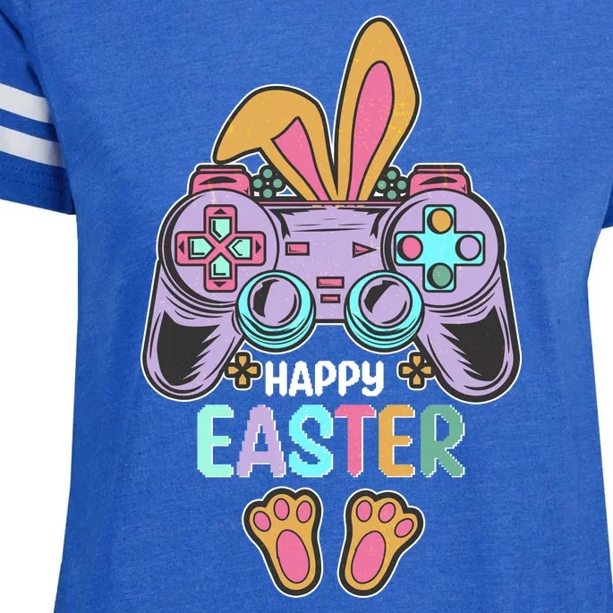 Funny Happy Easter Gamer Bunny Rabbit Controller Enza Ladies Jersey Football T-Shirt