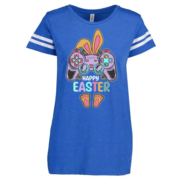 Funny Happy Easter Gamer Bunny Rabbit Controller Enza Ladies Jersey Football T-Shirt