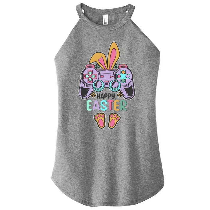 Funny Happy Easter Gamer Bunny Rabbit Controller Women’s Perfect Tri Rocker Tank