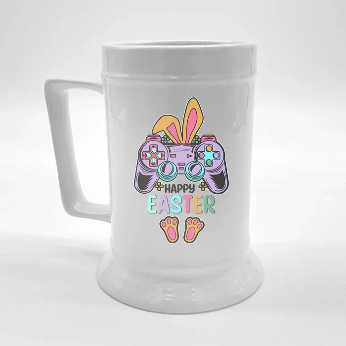 Funny Happy Easter Gamer Bunny Rabbit Controller Front & Back Beer Stein