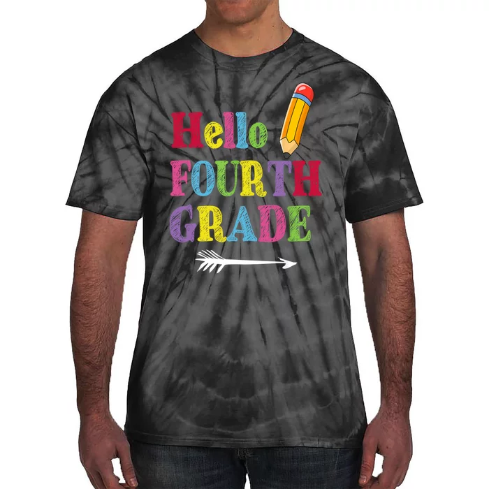 Funny Hello Fourth Grade Funny Back To The School Tie-Dye T-Shirt