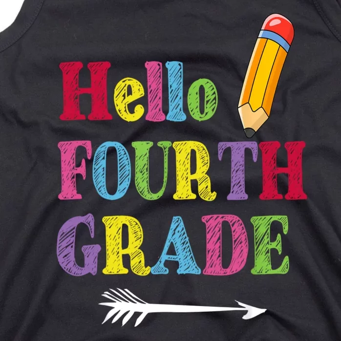 Funny Hello Fourth Grade Funny Back To The School Tank Top