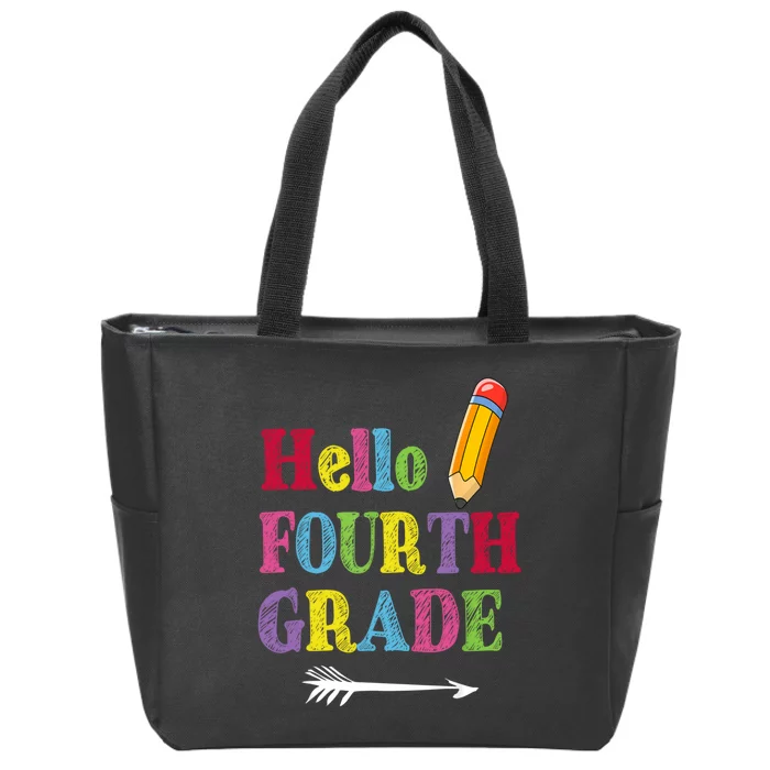 Funny Hello Fourth Grade Funny Back To The School Zip Tote Bag