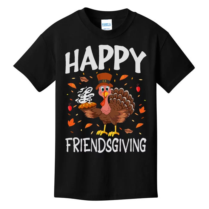 Funny Happy Friendsgiving Turkey Friends Giving Gifts Kids T-Shirt