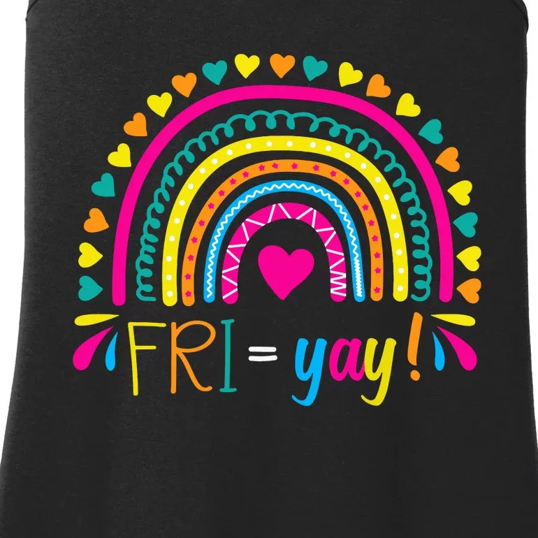 Friyay Happy Friday Lovers Fun Teacher Tgif Friyay School Ladies Essential Tank